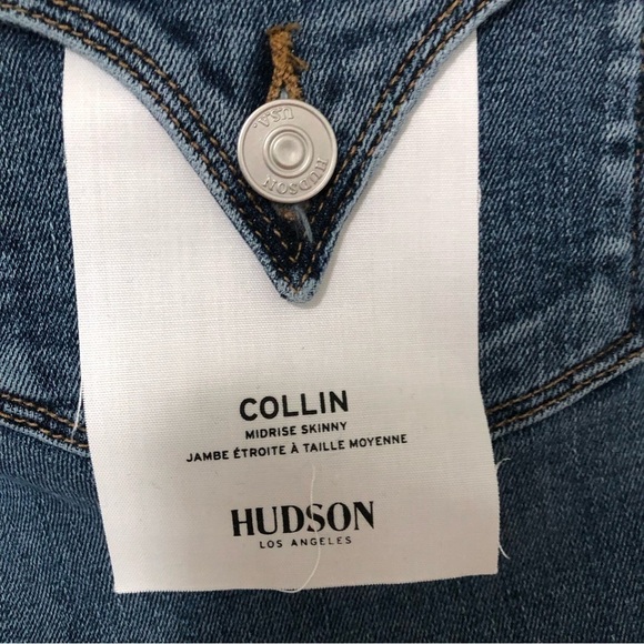 Hudson Collin Mid Rise Skinny Jeans Blue New 25 - Picture 7 of 8